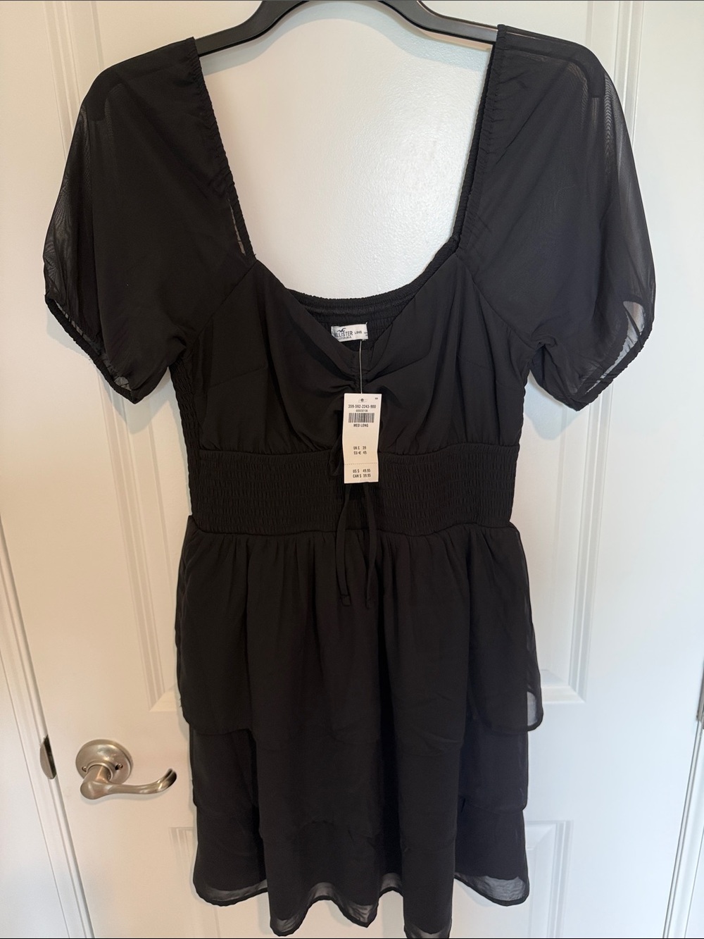 Black Women’s Smocked Waist Short Sleeve Dress - from Hollister